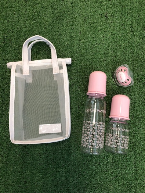 Nuovo set biberon e ciuccio Armani
